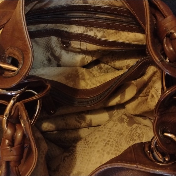 B. Makiwsky Rich Brown Leather Shoulder Bag - Picture 9 of 16